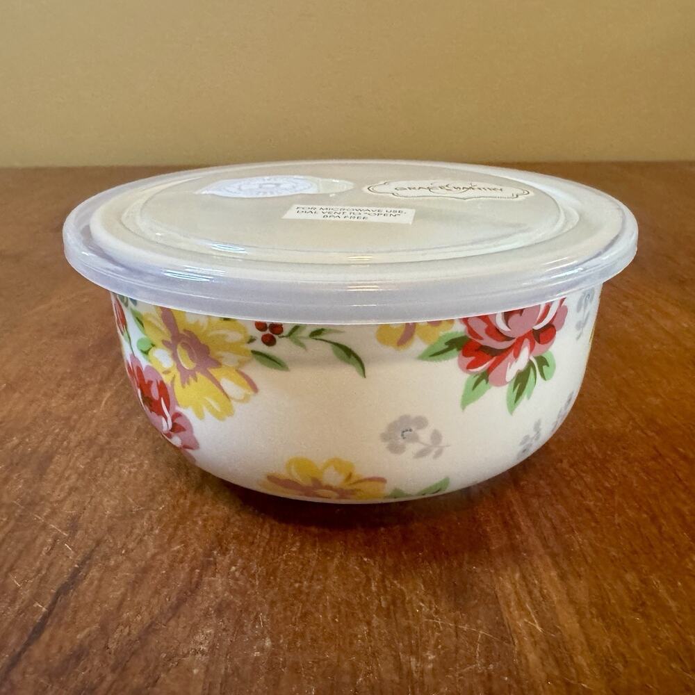 Grace Pantry Floral Covered Porcelain Vented Casserole Dish Microwave BPA Free